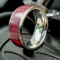 Tungsten or Titanium with purple heart inlay