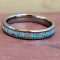 Tungsten or Titanium with opal inlay