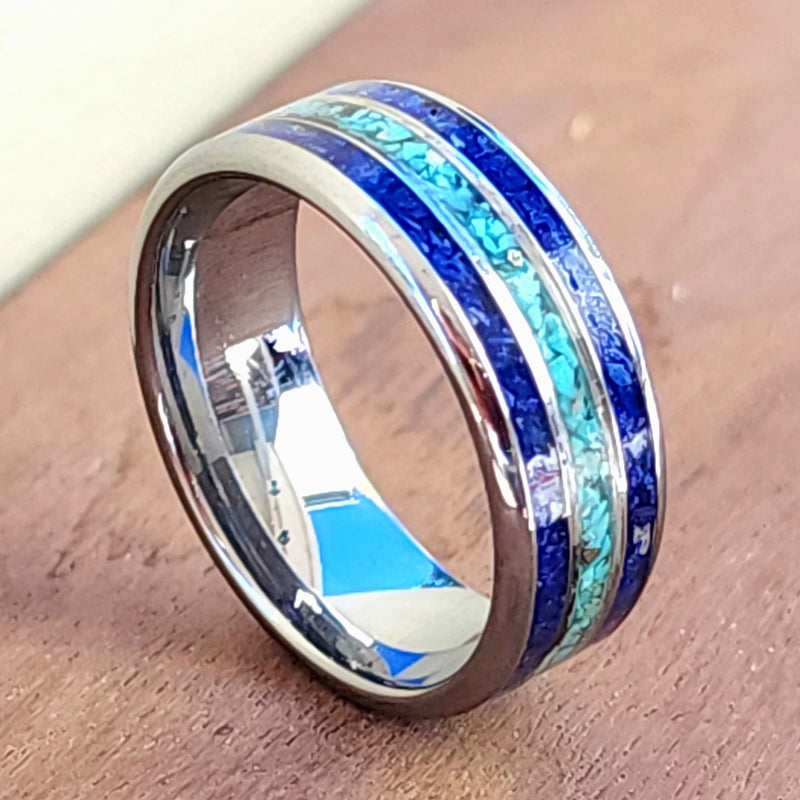 Lapis Lazuli and Turquoise triple inlay