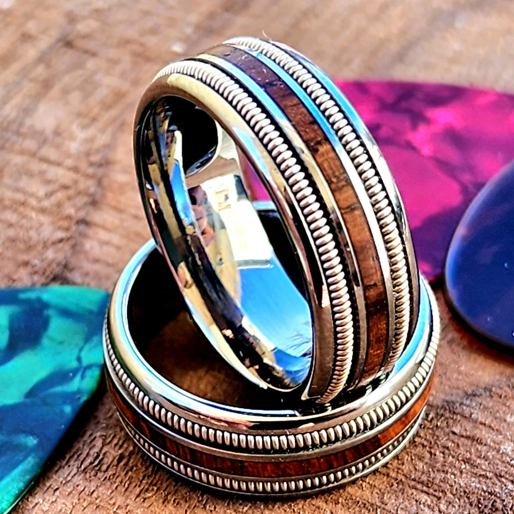 Guitar string inlays with Rosewood or Mother of Pearl