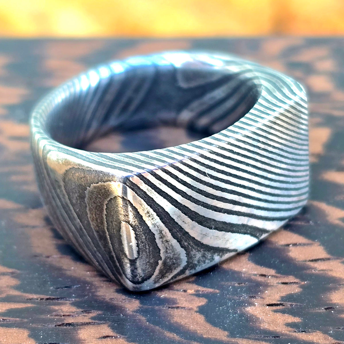 European Style Damascus  Ring