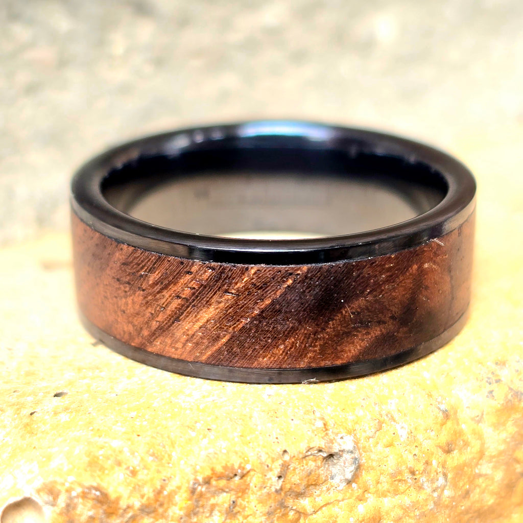 Black Ceramic with Wood Inlay
