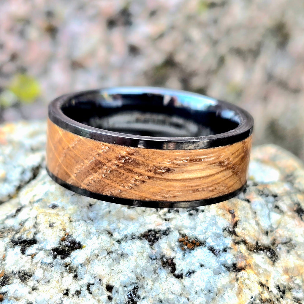 Black Ceramic with Wood Inlay