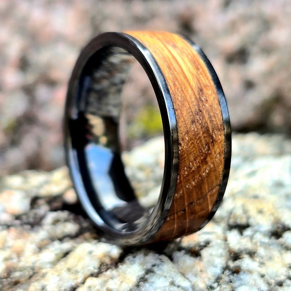 Black Ceramic with Wood Inlay