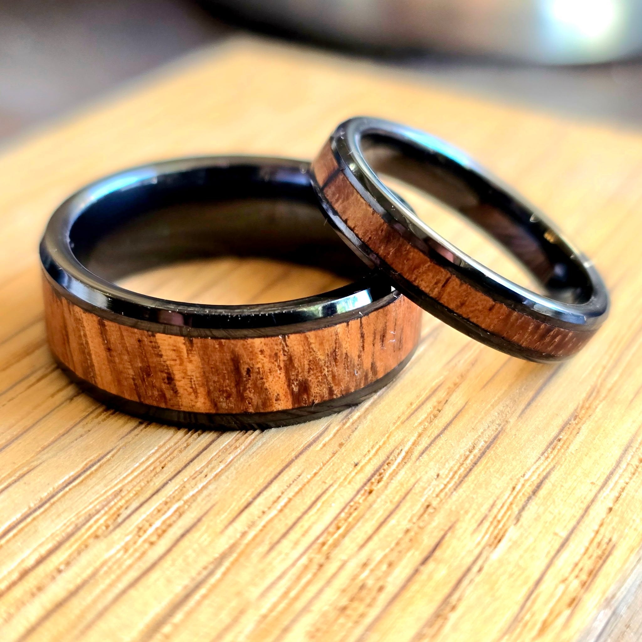 Black Ceramic with Wood Inlay