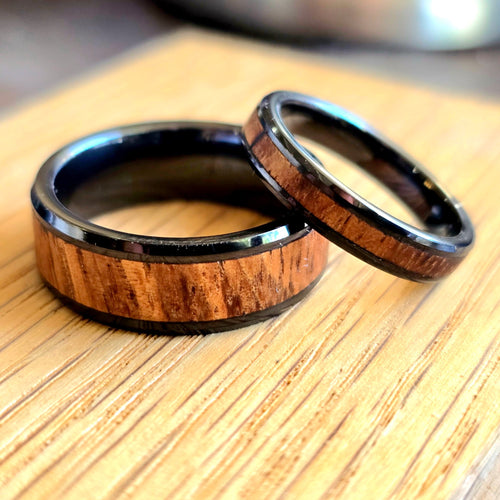 Black Ceramic with Wood Inlay